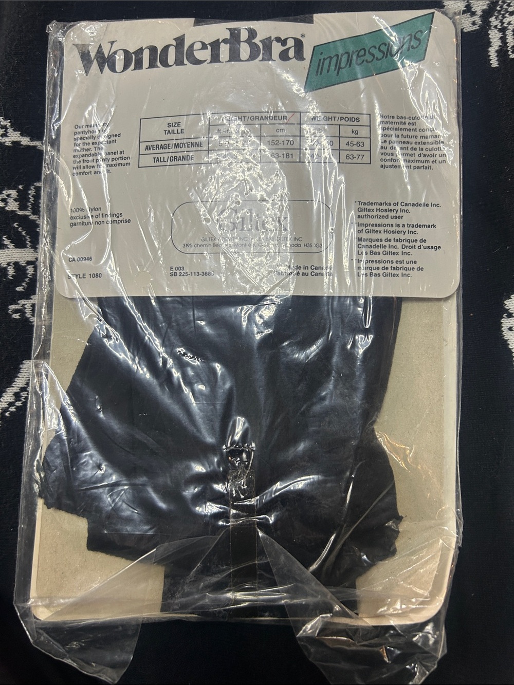 *3 for $30* Three Pairs Maternity Nylons, Black, New in Box - Picture 3 of 6